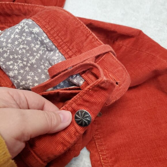 Athleta Burnt Rust Orange Thin Corduroy Straight Leg Hidden Zipper Pants Women 2 - Picture 4 of 10